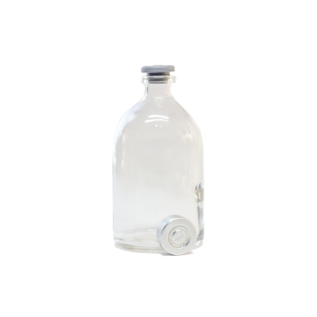 Botella vidrio transparente 60 ml con tapón – AP MEDICAL